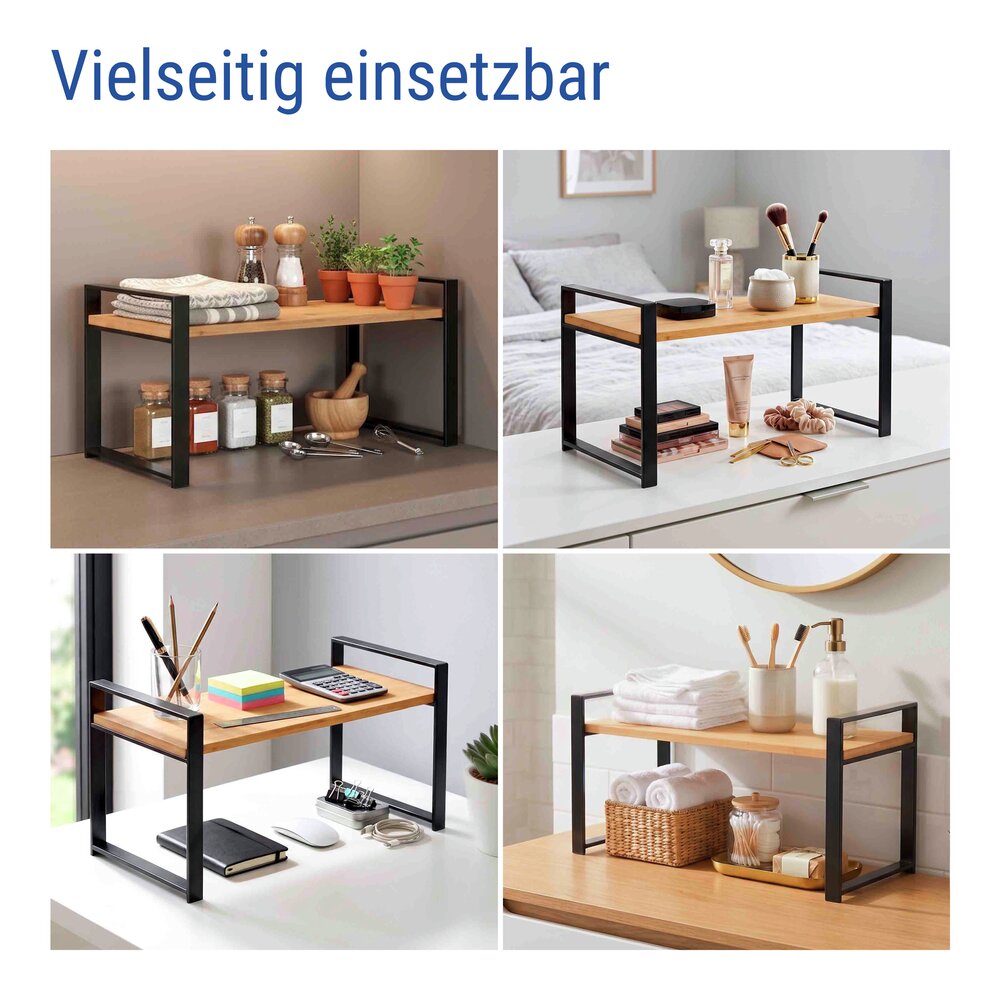 Küchenregal Mod. Lou, mit Gewürzgläsern, 13-tlg.  1 Ablage