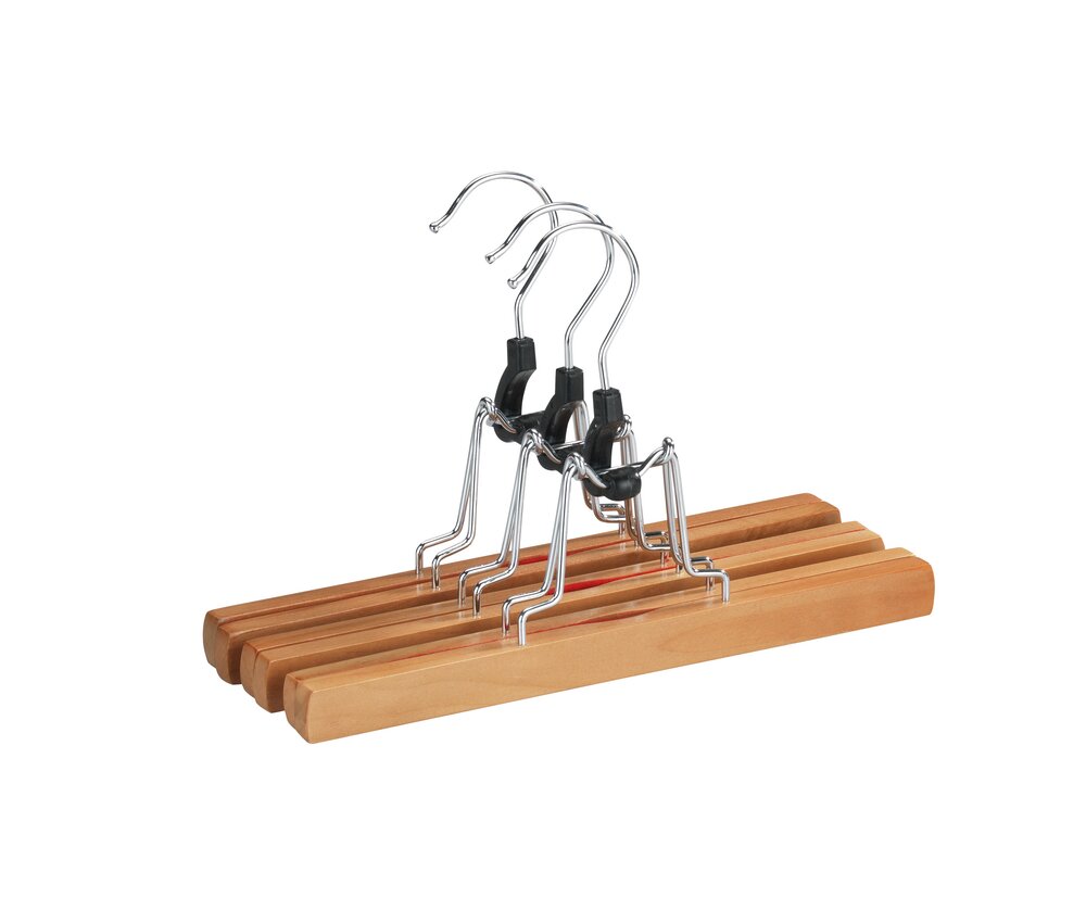 WENKO 10er Set Kleiderbügel – Combi, Antirutsch, Für Röcke & Hemden, Silber-blau
