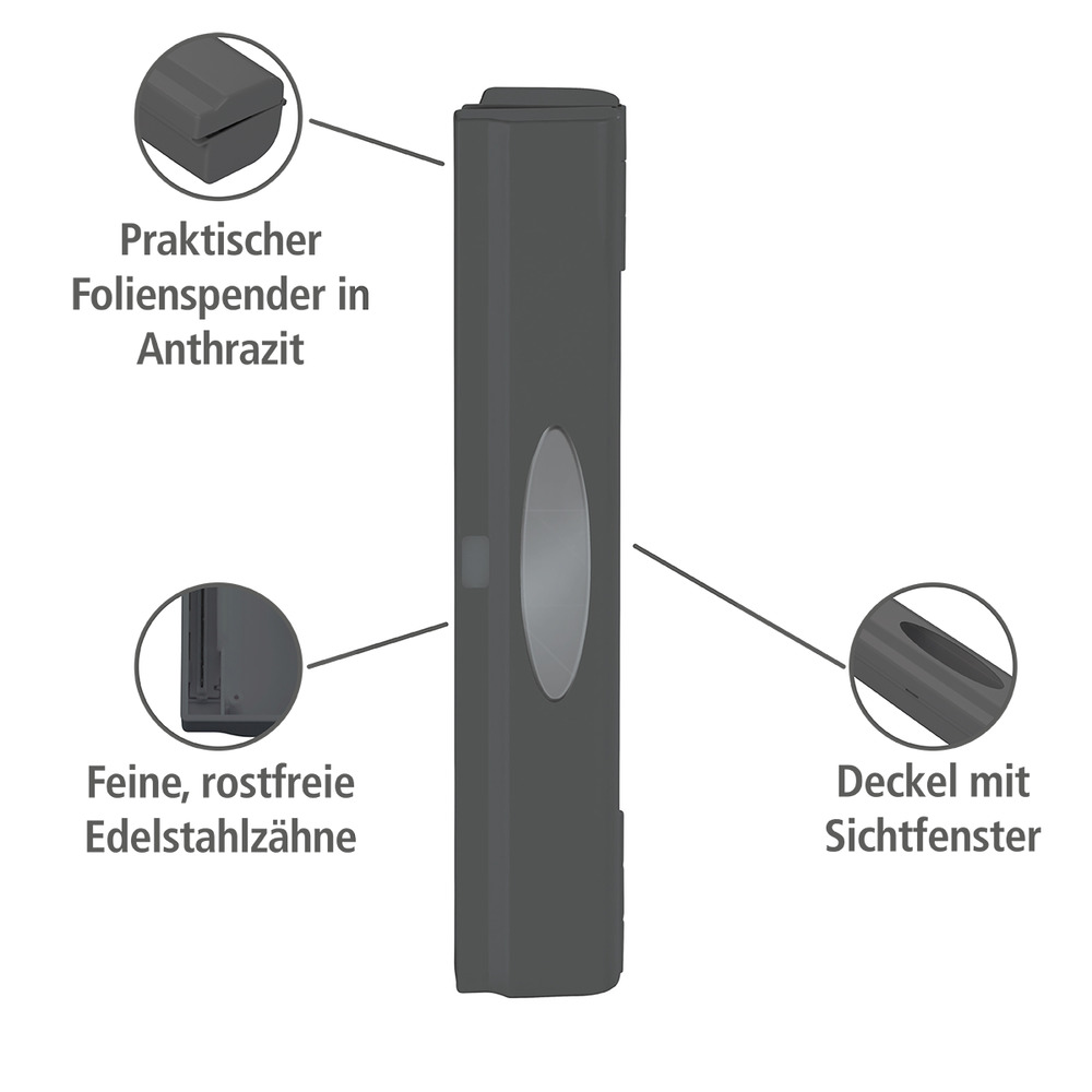 Folienschneider Mod. Perfect-Cutter L Anthrazit  für Frischhaltefolie und Alufolie