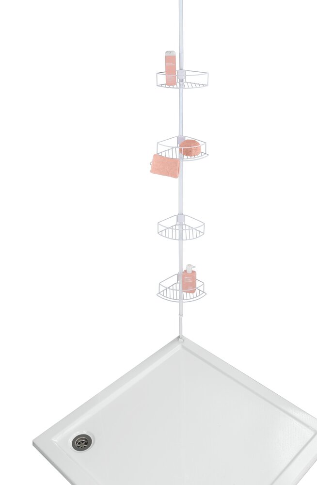 Étagère d'angle télescopique Dolcedo Blanc mat  en acier inoxydable