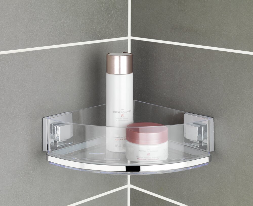 Vacuum-Loc® Edelstahl Eckablage Mod. Quadro  Befestigen ohne bohren