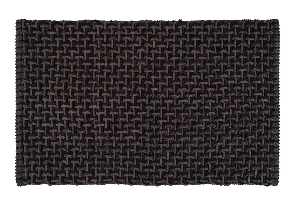 Tapis de bain Mod. Ecoli, noir-anthracite, polyester/coton, 50x80 cm  revêtement antidérapant, séchage rapide