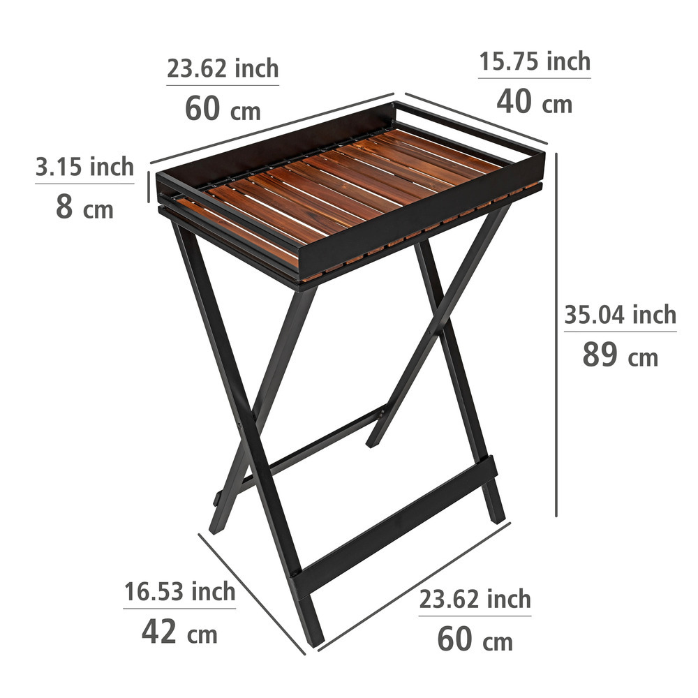 Beistelltisch mit Tablett Mod. Taba   FSC® zertifiziertes Akazienholz