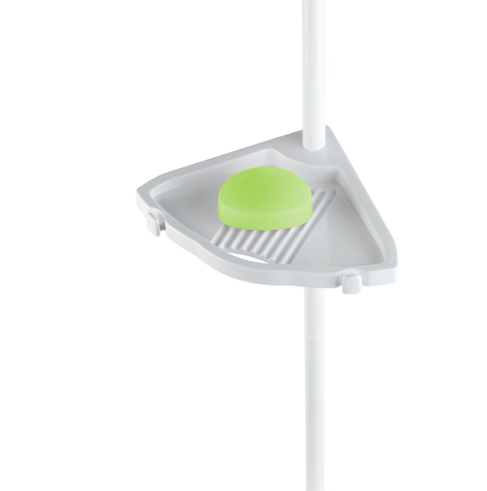 WENKO Étagère de douche télescopique, 4 paniers de rangement,  Easy blanc, aluminium  4 tablettes