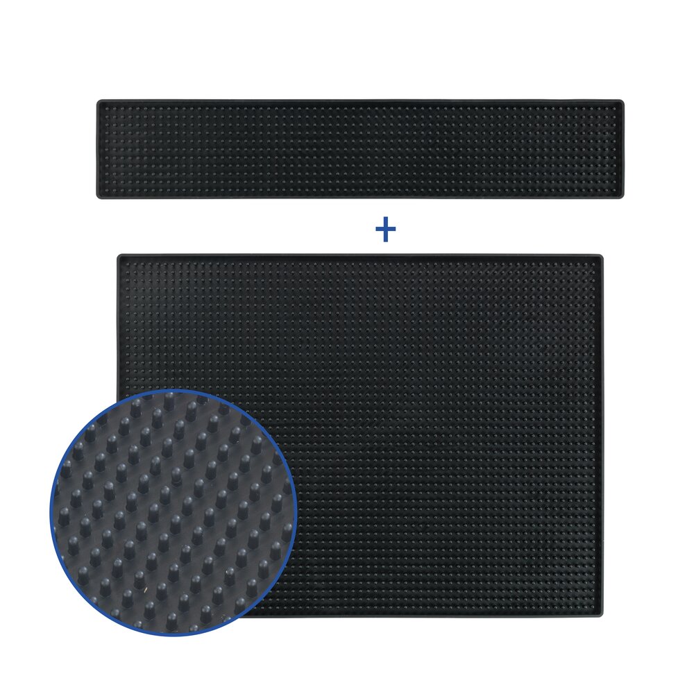 Tapis égouttoir Mod. Slim et Maxi, lot de 2 pièces, noir  pratique derrière et à côté de l'évier