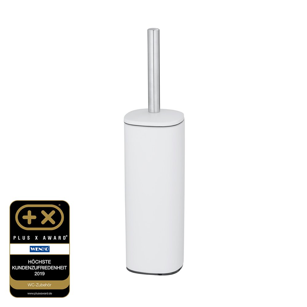 Brosse WC fermée, Acier, Blanc, Alassio  en Acier blanc