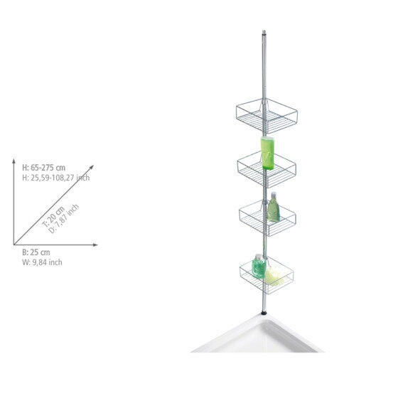Domaso telescopisch rek met extra diepe manden Roestvrij staal
