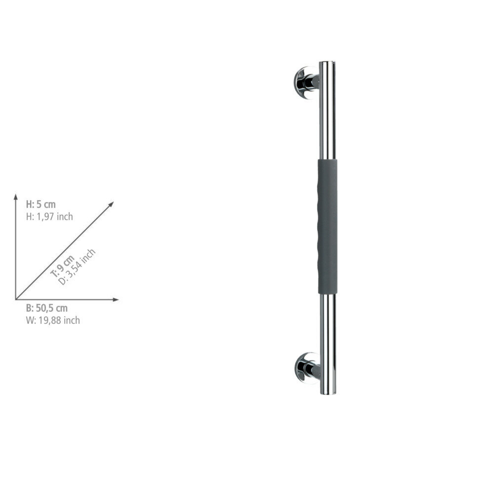 Edelstahl Wandhaltegriff Mod. Secura 50,5 cm  Bad-Sicherheitsgriff, belastbar bis 120 kg