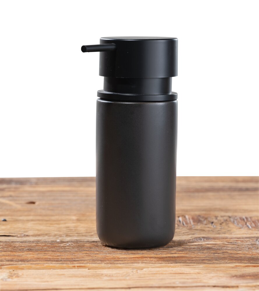 Distributeur de savon liquide Silo, noir  en céramique 0,25 litres