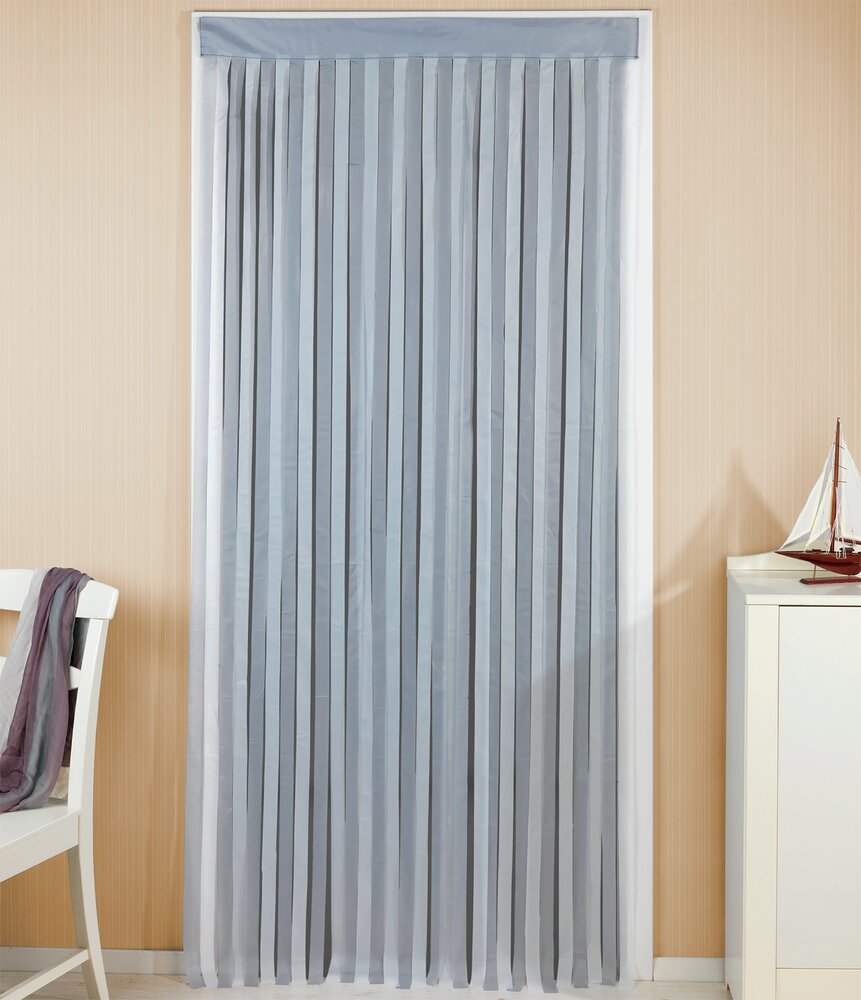 Rideau de porte gris-blanc