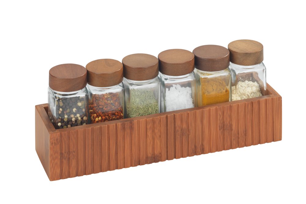 Gewürzregal Mod. Mera  aus geräuchertem Bambus