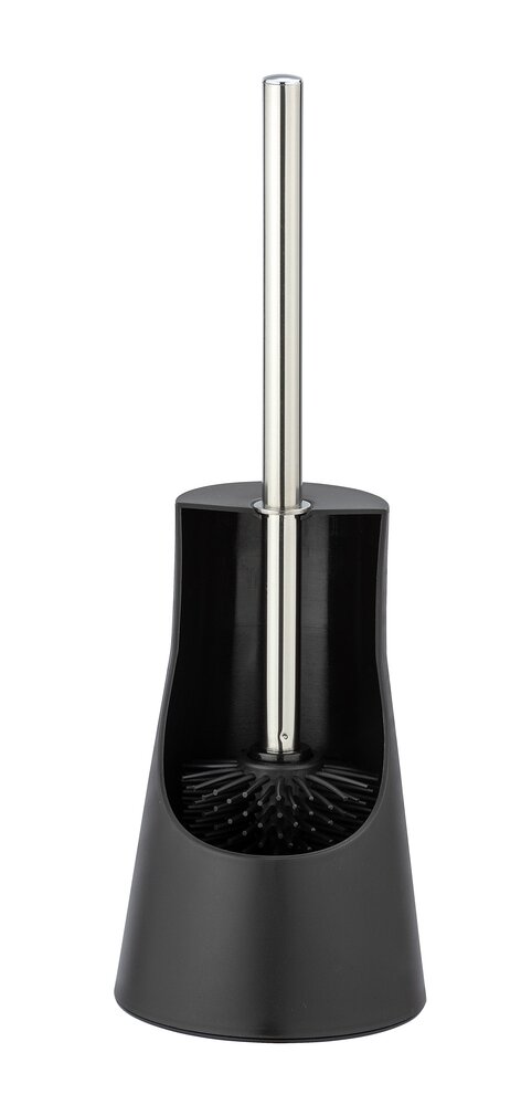 WC-Garnitur Mod. Arese Schwarz  WC-Bürstenhalter mit Silikon-Bürstenkopf