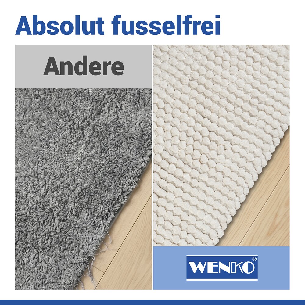 Badteppich Mod. Solivo Weiß, 50 x 80 cm  rutschfest und waschbar bis 30 °C