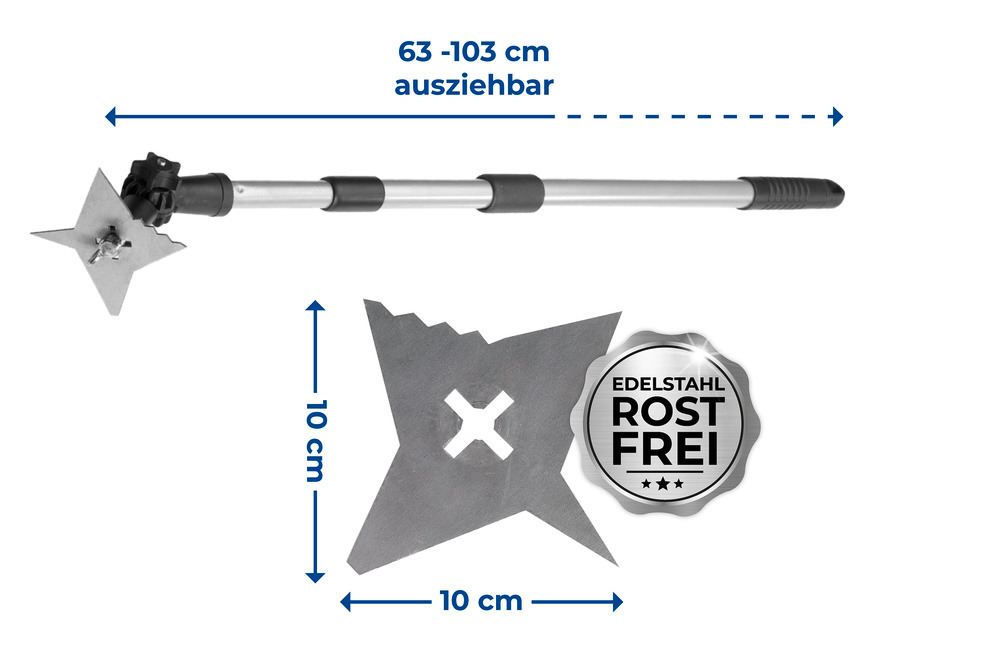 Mod. 4-Zack-Fugenkratzer  mit ausziehbarem Teleskopstiel 
