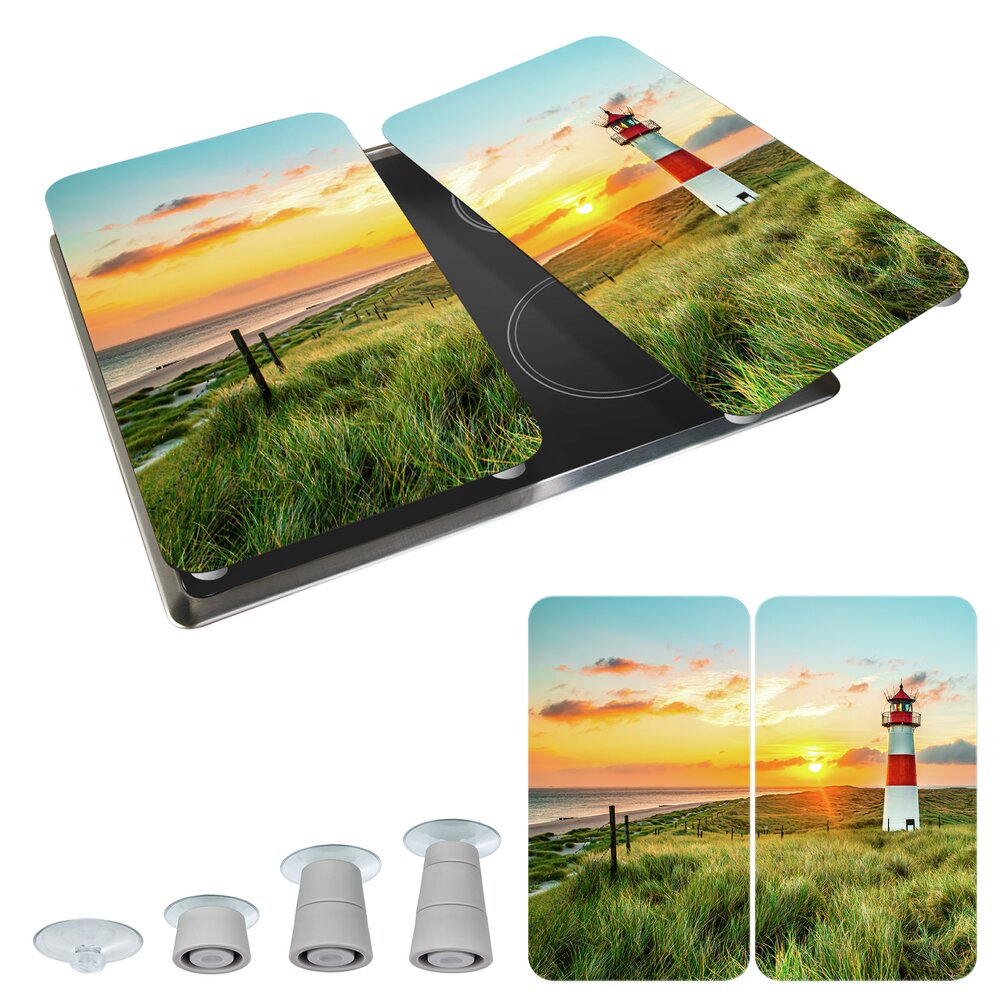 Herdabdeckplatte Universal Mod. Leuchtturm, 2er Set  für alle Herdarten geeignet