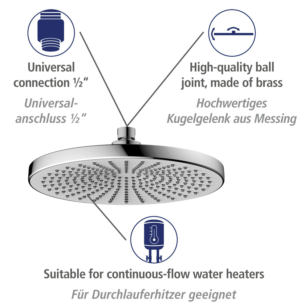 Regenduschkopf Ultimate Shower Chrom/Weiß  Ø 25 cm