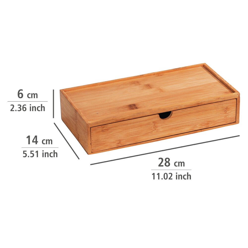 Boîte avec tiroir en bambou Terra  possibilité de rangement cachée