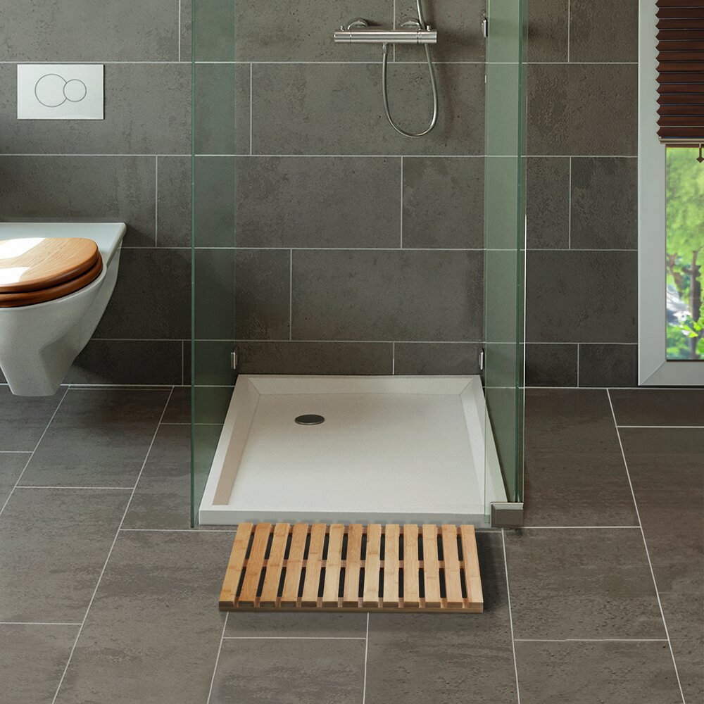 Caillebotis Bambou, tapis de bain bois bambou, 40x60 cm  bambou, 40 x 60 cm