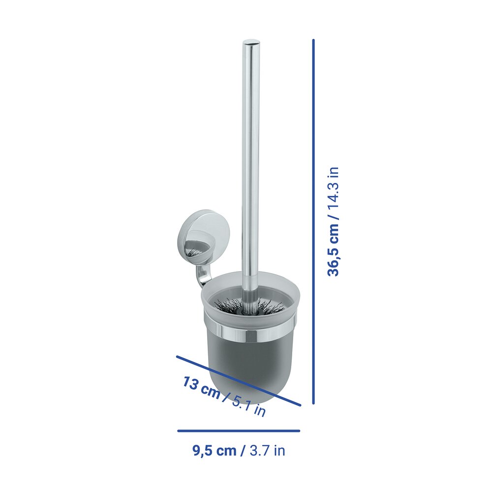 Brosse WC Mod. Soglio chrome  en acier inoxydable brillant