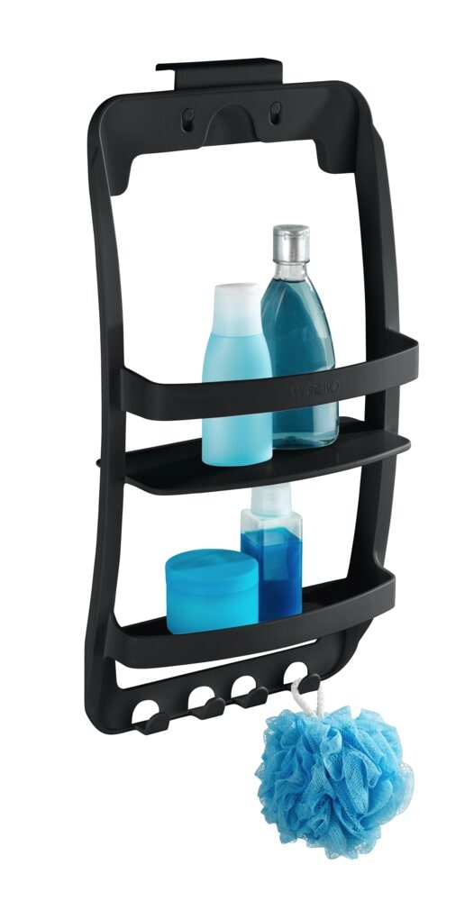 Badregal Mod. Universal, schwarz, Kunststoff, 26x54,5x11,5 cm ohne Bohren montierbar