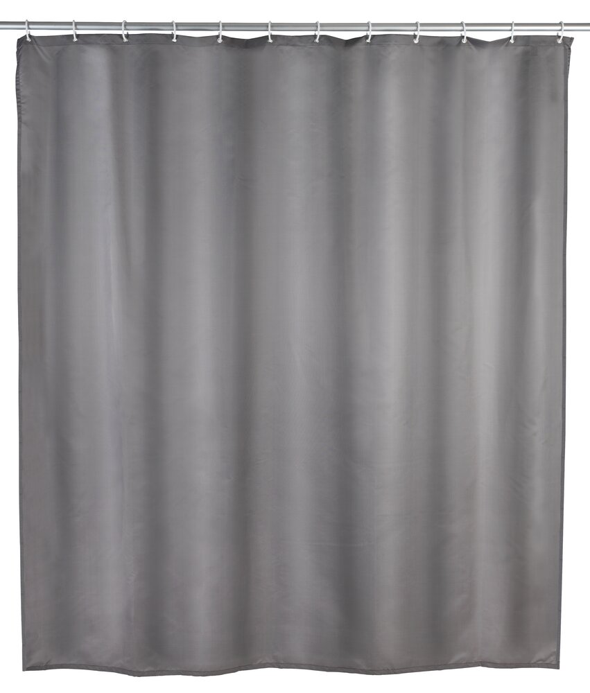 Anti-Schimmel Duschvorhang Uni Grey, 180 x 200 cm  Textil (Polyester), waschbar