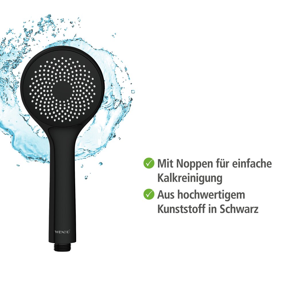 Douchekop Watersaving Zwart mat