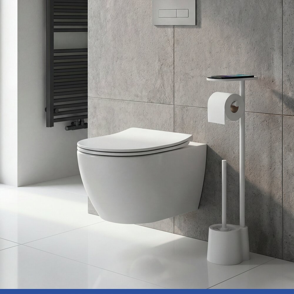 Combiné WC Mod. Albella Blanc  avec tablette de rangement pratique