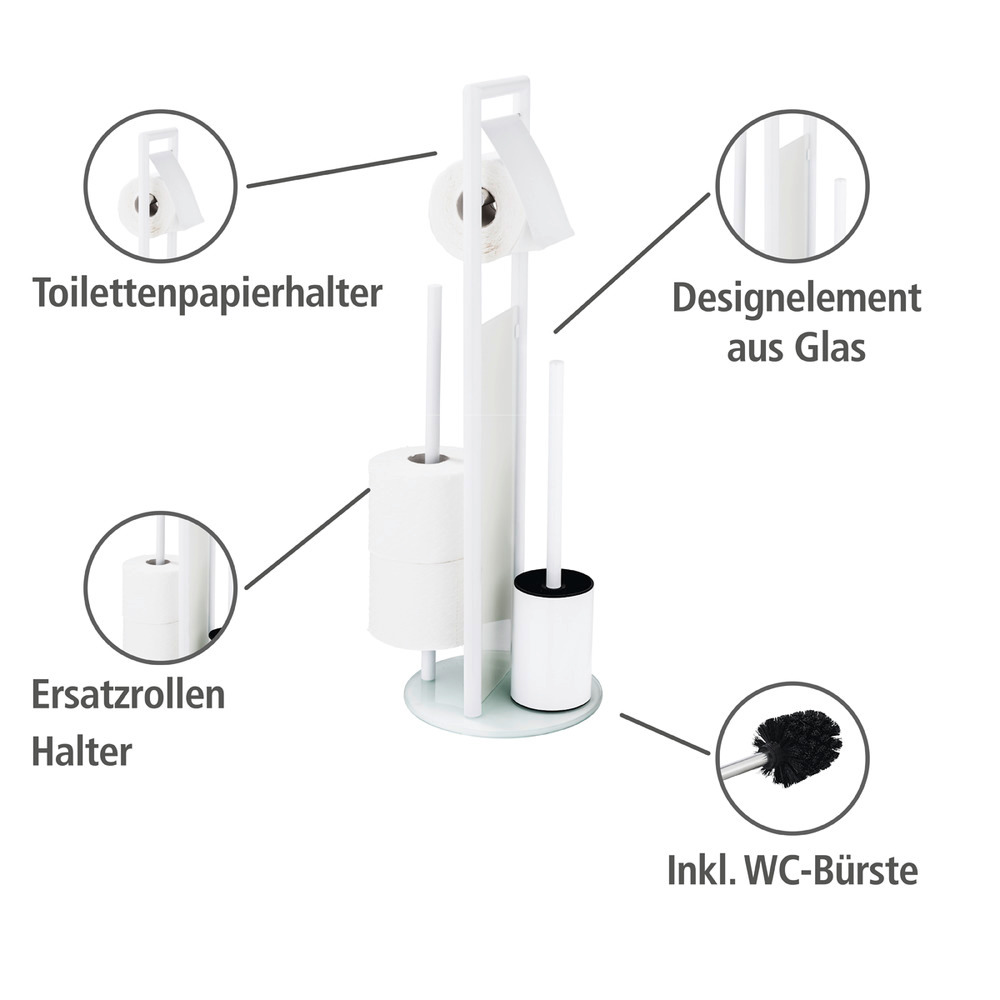 WC-Garnitur Mod. Ravina aus Edelstahl in Weiß   