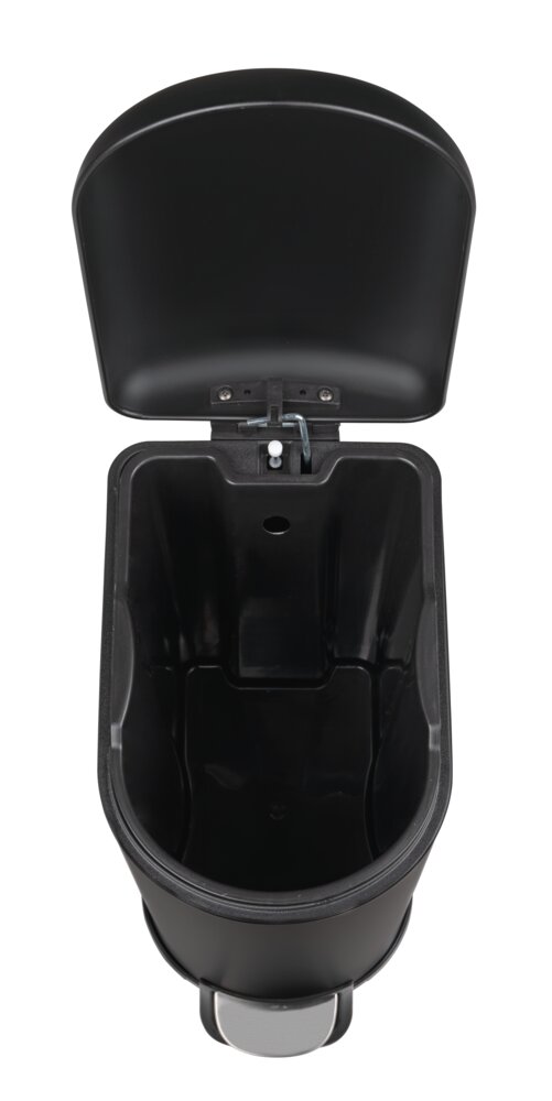 Poubelle à pédale Mod. Lara 10L, noir, métal, plastique, 31x39x18 cm  mécanisme easy-close, fermeture silencieuse