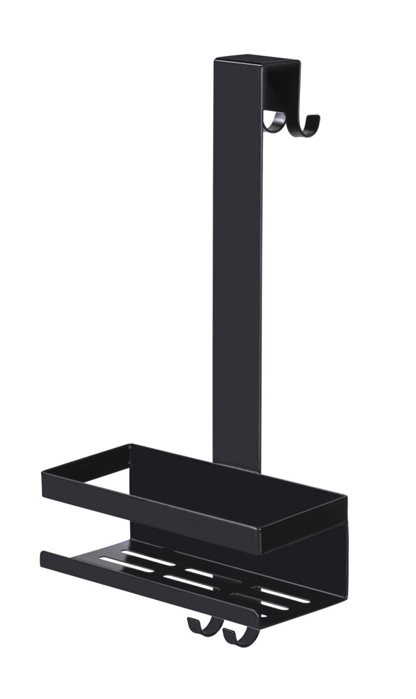 Chariot de douche Mod. Bribano Uno, noir, acier inoxydable, 23x44,5x18 cm  accrocher sans percer