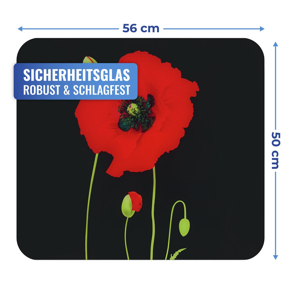 Multi-Platte Mod. Mohn  Spritzschutz, Herdblende, Schneidbrett