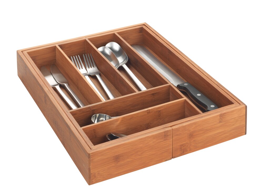 Range-couverts coulissant  en bambou