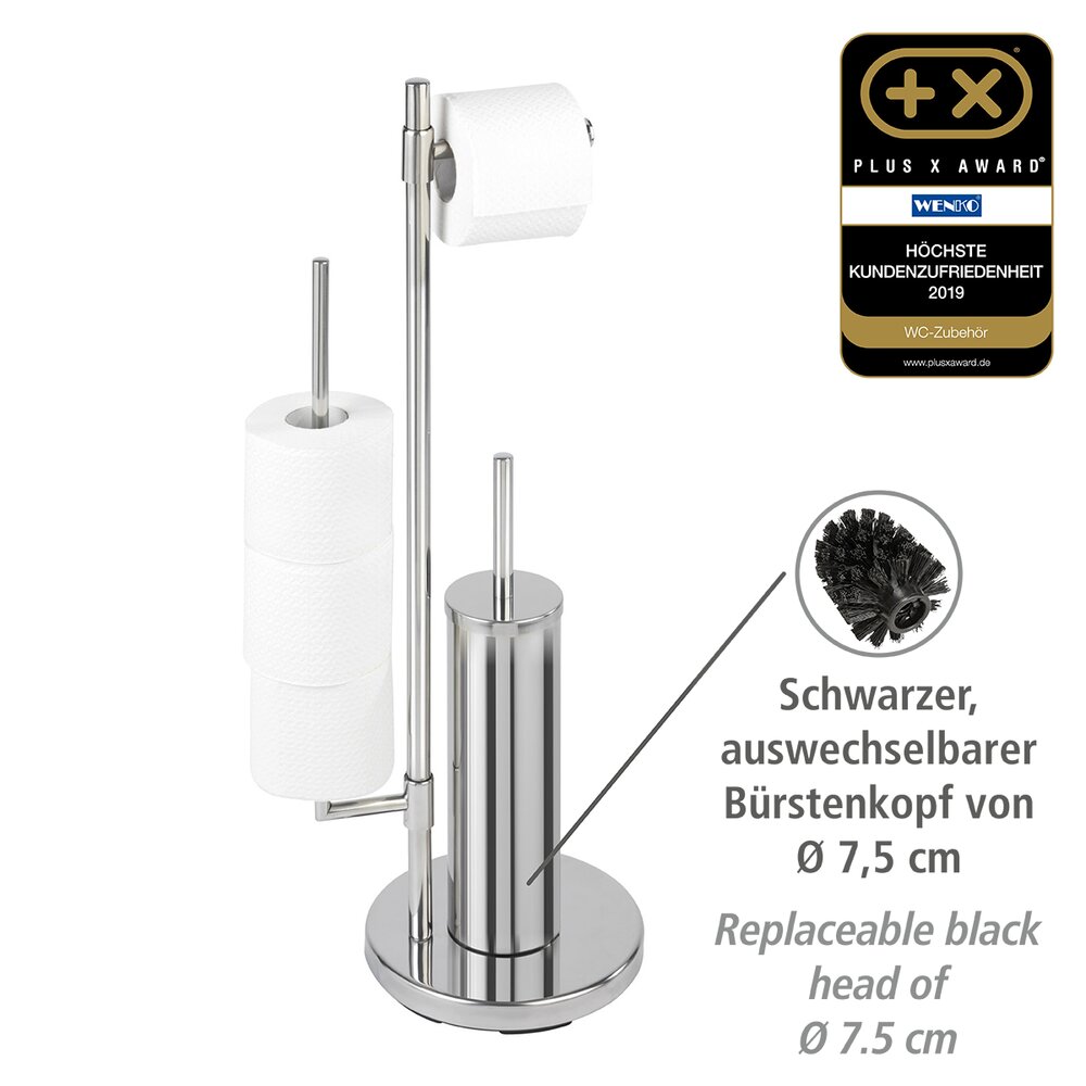 Combiné WC 3en1, Brosse WC et dérouleur papier toilette, réserve papier toilette, Universalo Neo  support de papier toilette intégré