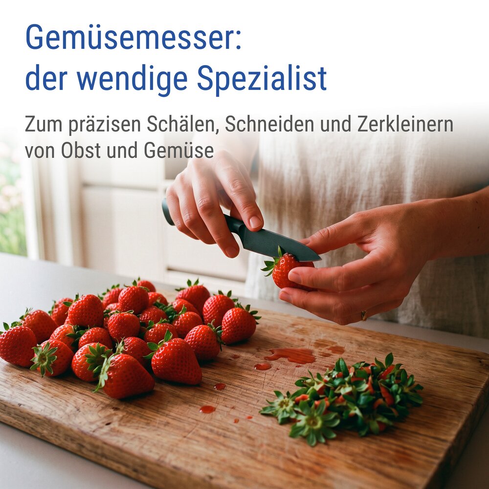 Gemüsemesser Mod. Ace, Schwarz  Küchenmesser aus rostfreiem Edelstahl