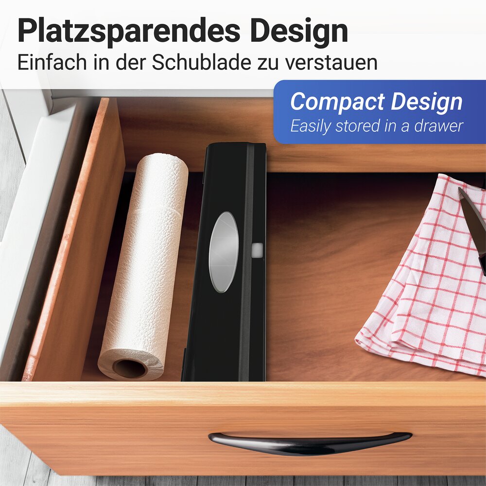 Folienschneider Mod. Perfect Cutter Schwarz  für Frischhaltefolie und Alufolie