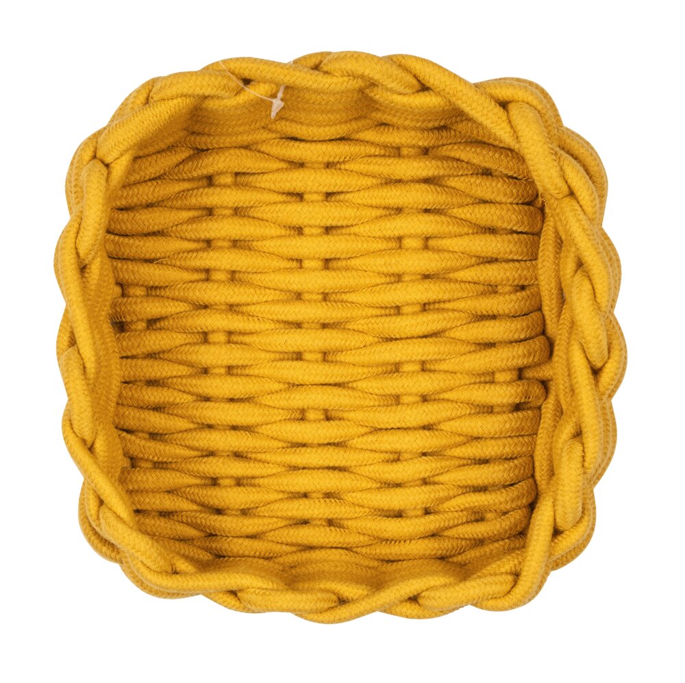 Corbeille de salle de bain Melara M, jaune moutarde  en Cotton Rope