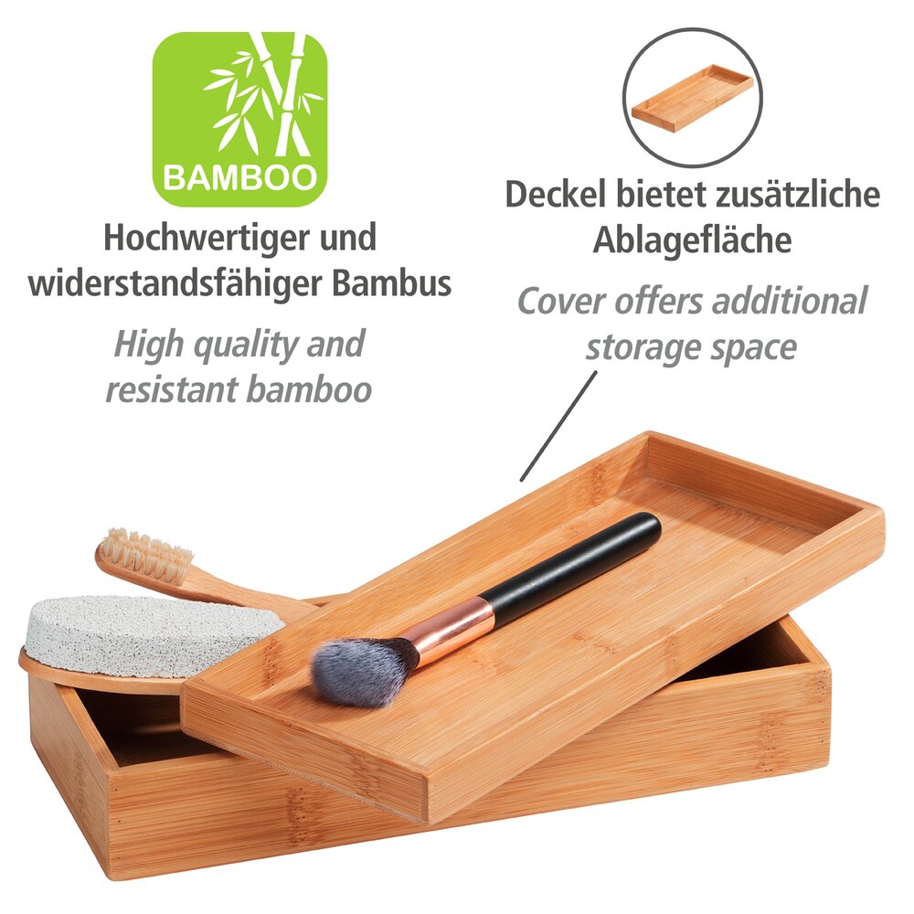 Bambus Box Mod. Terra mit Deckel  schmale Ablage