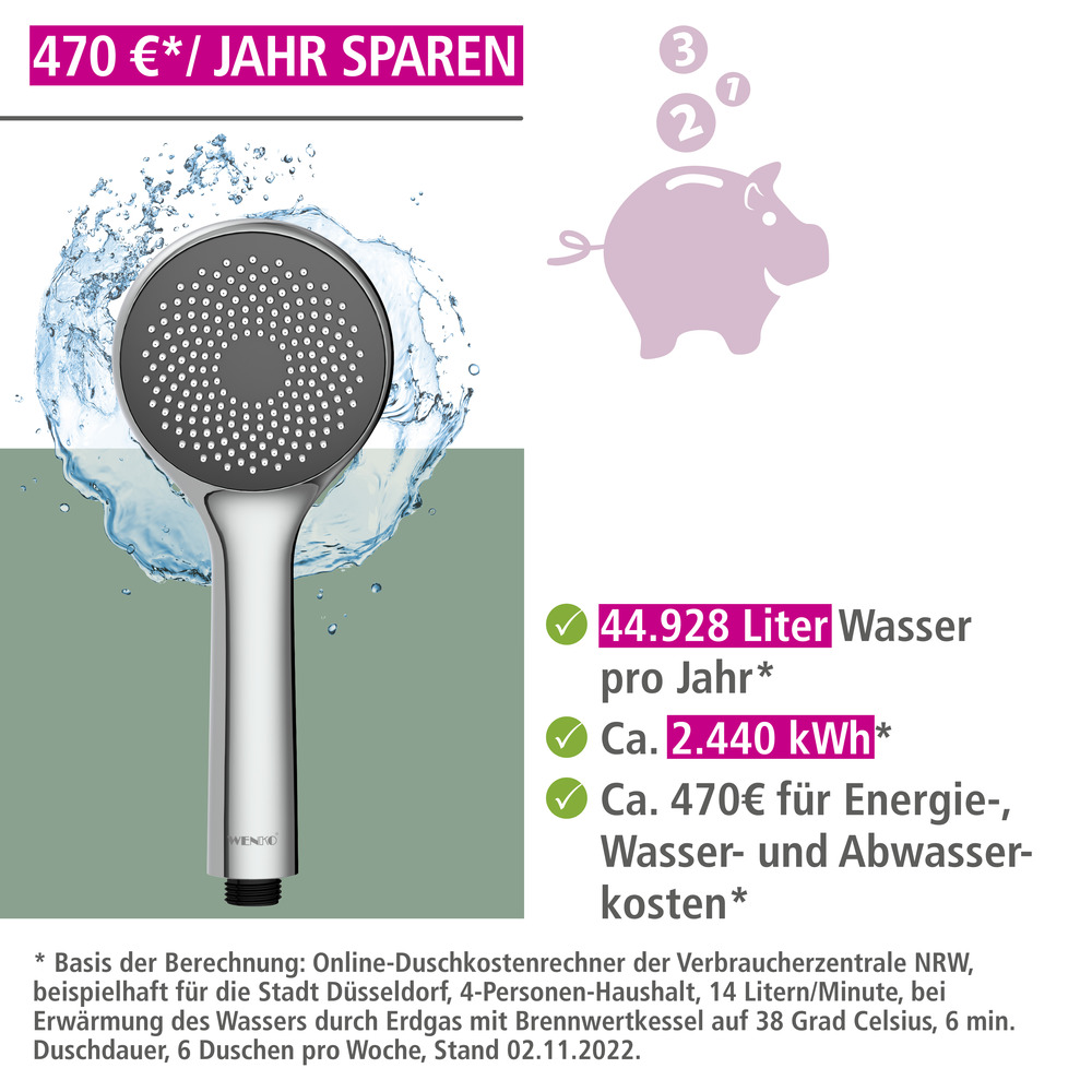 Duschkopf Watersaving  mit Wasserspar-System