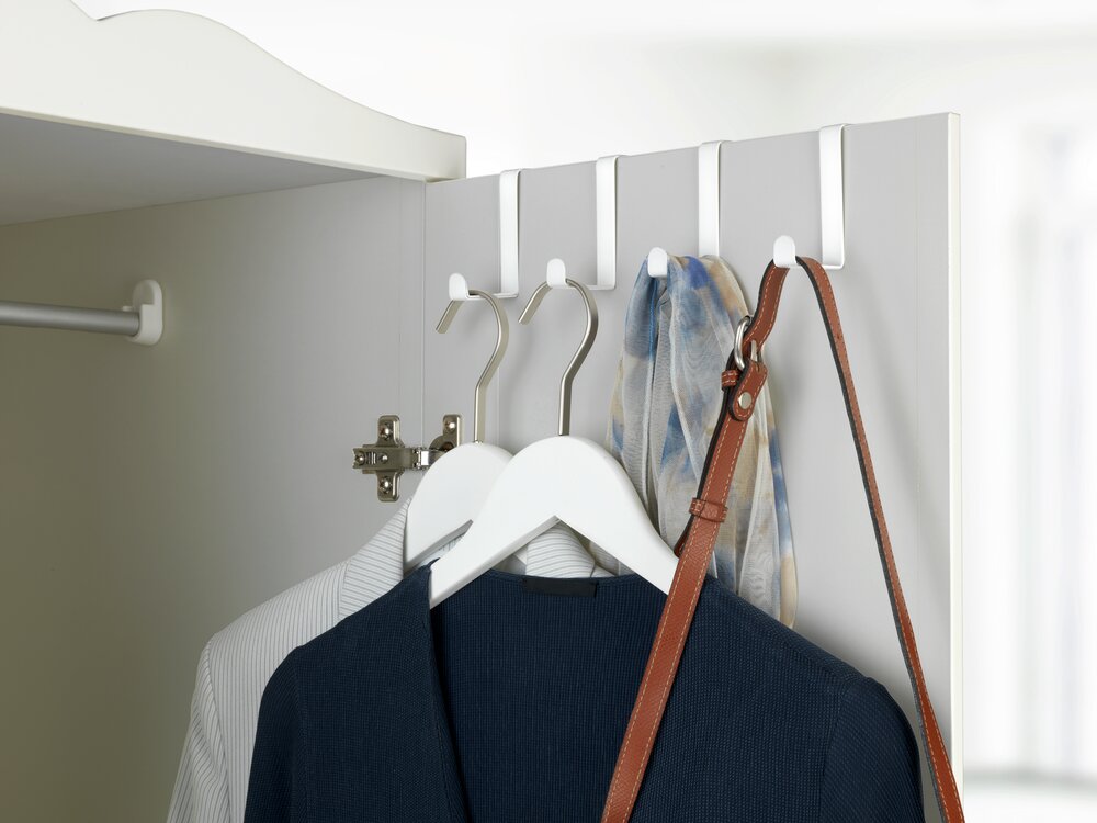 Türgarderobenhaken  4er Set, Weiß matt