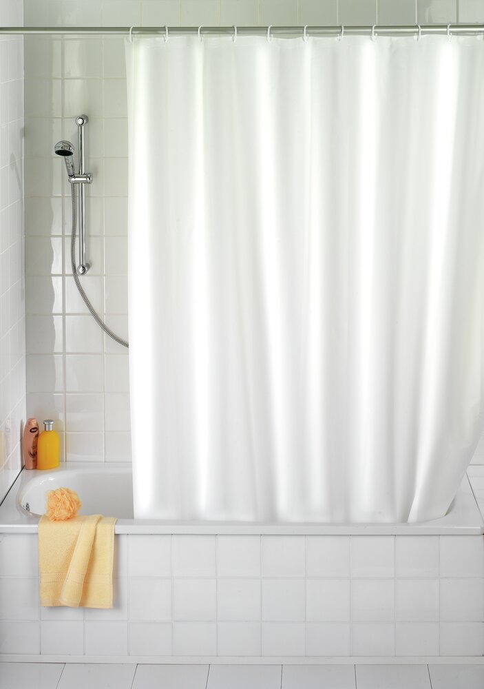 Duschvorhang Uni Weiß, 120 x 200 cm  120 x 200 cm