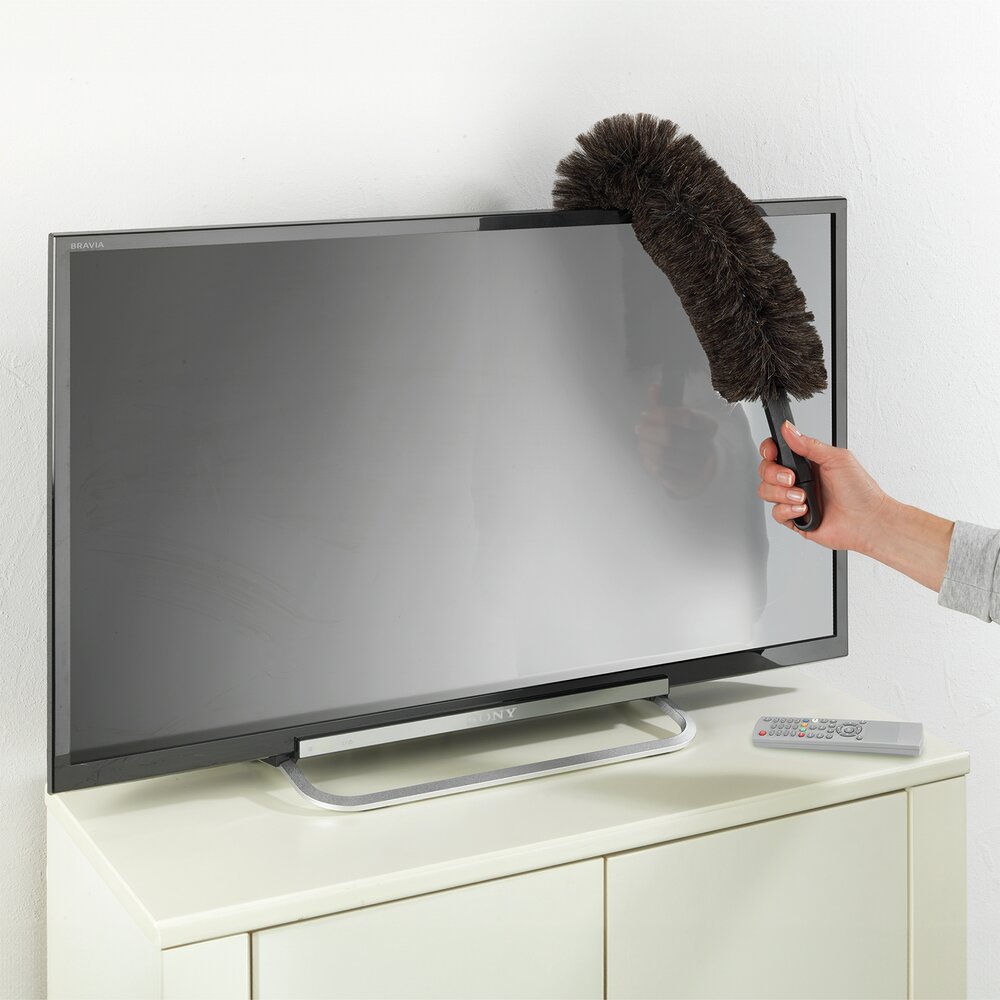 Ziegenhaar-Staubbesen mit Knickgelenk und Teleskop-Stiel  100 % echtes Ziegenhaar