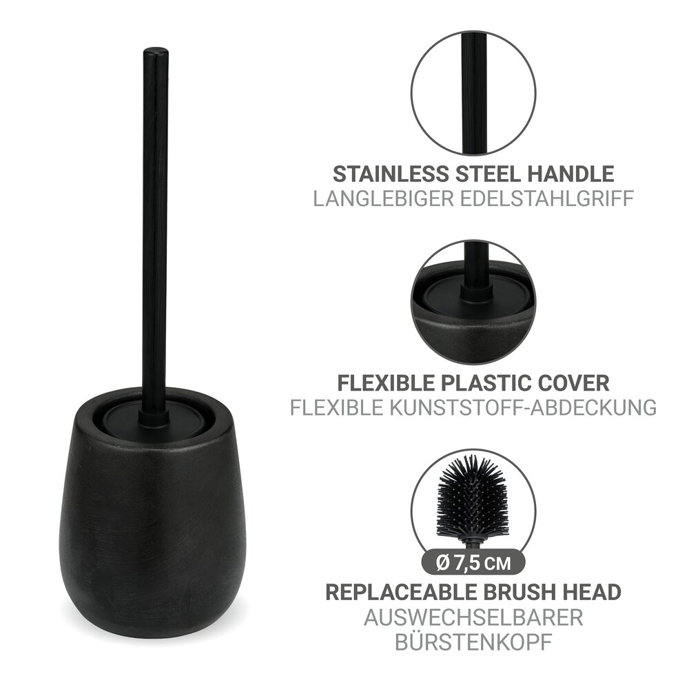 Garniture WC Nerno Noir  en céramique de haute qualité