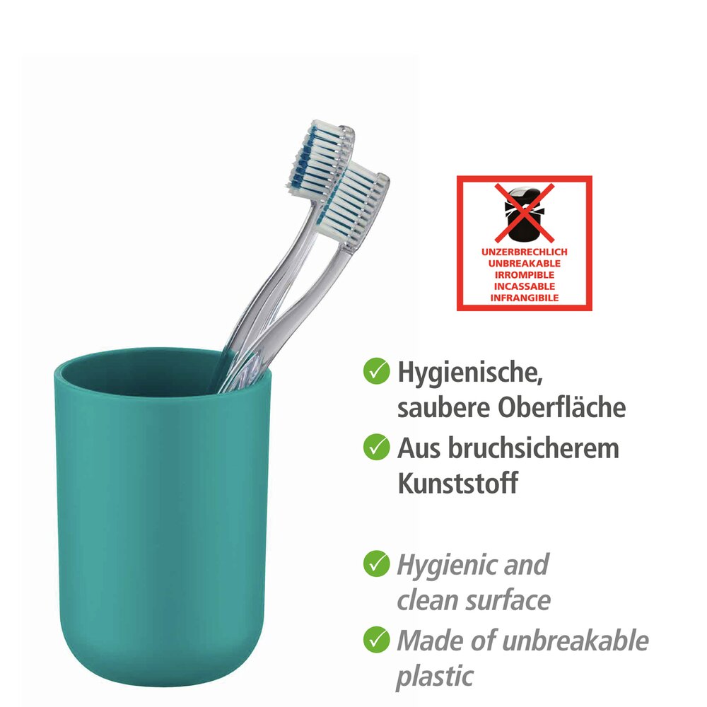 Bad-Accessoire Set Mod. Brasil Petrol, 4-teilig   Seifenspender, WC-Garnitur, Zahnputzbecher, Kosmetikeimer