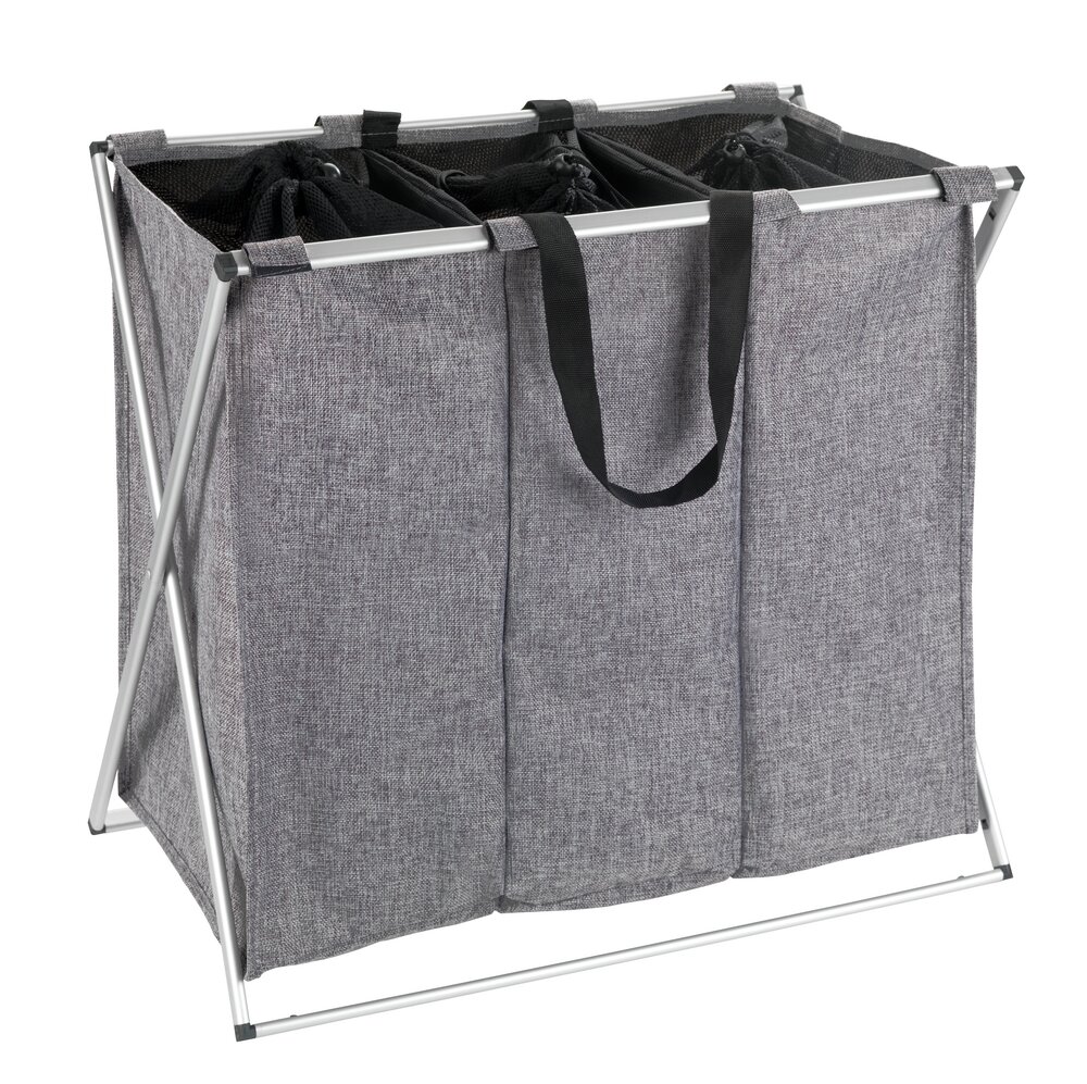 Wäschesammler Mod. Trio Grau meliert Wäschekorb, 130 l