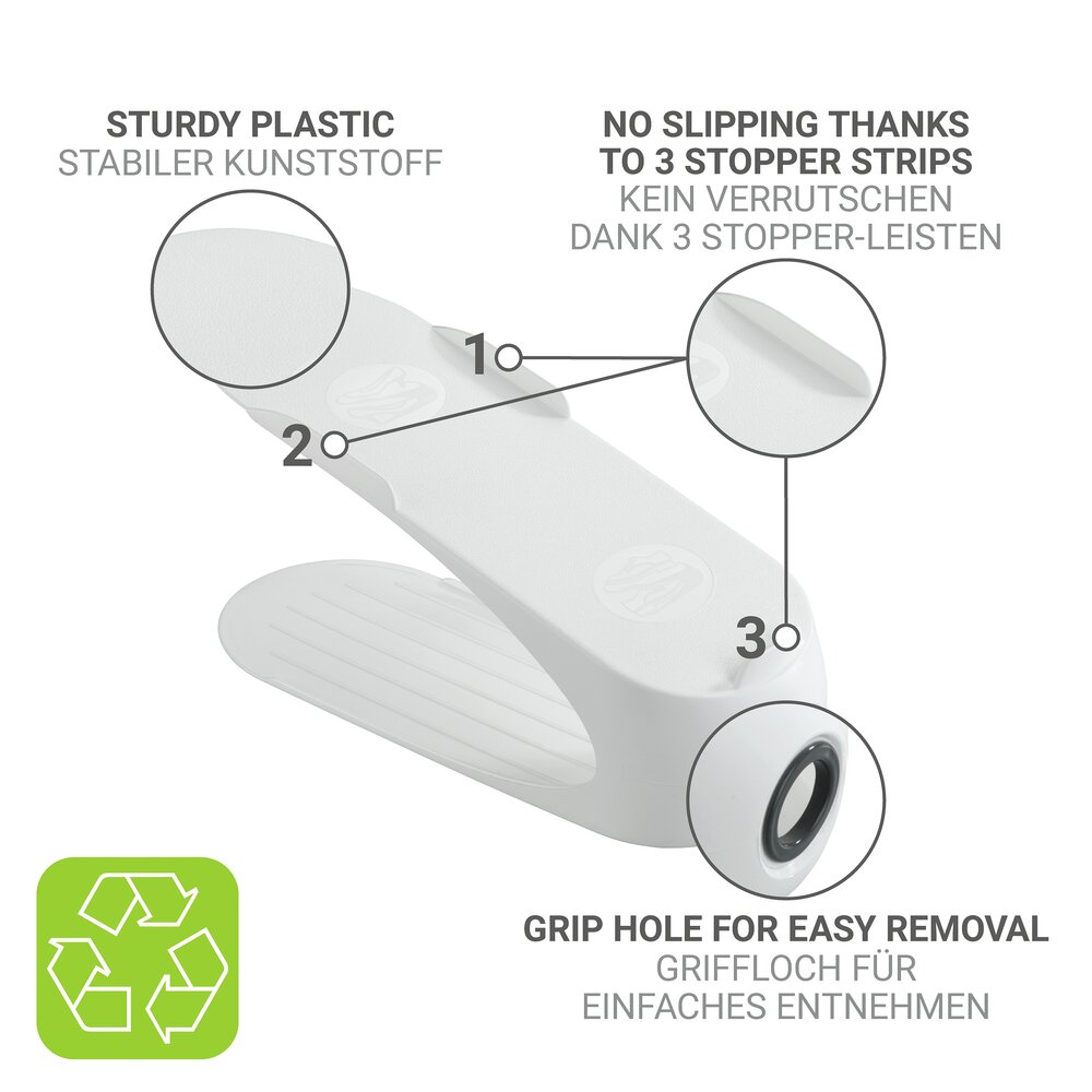 Porte-chaussures blanc set de 8  empilables les uns sur les autres pour un gain de place