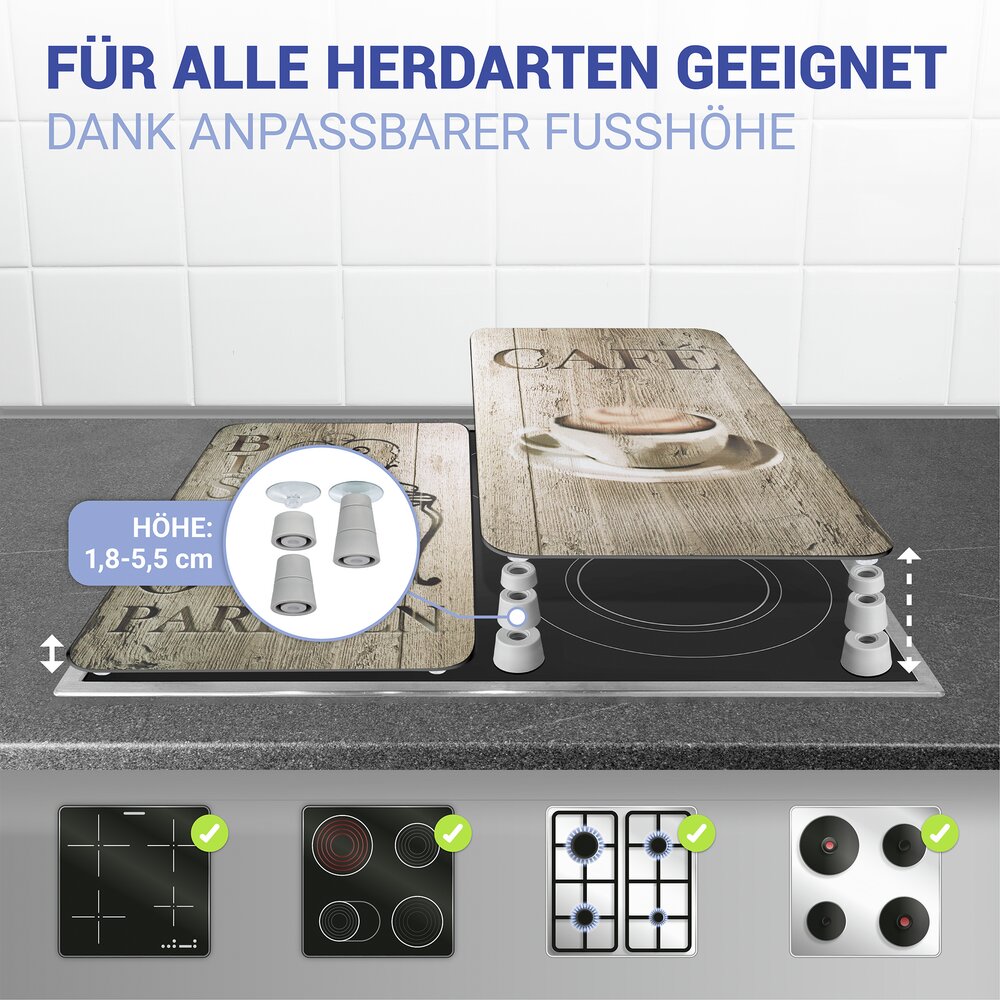 Herdabdeckplatte Universal Mod. Bistro, 2er Set  für alle Herdarten geeignet