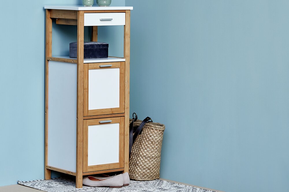 Finja bamboe plank met 2 planken, 2 vakken en lade