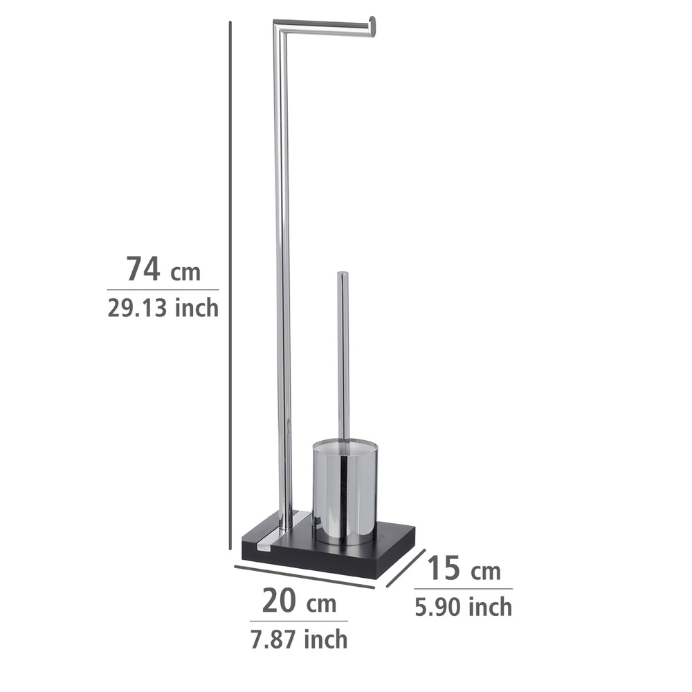 Stand WC-Garnitur Mod. Noble Black  mit Chrom-Applikation