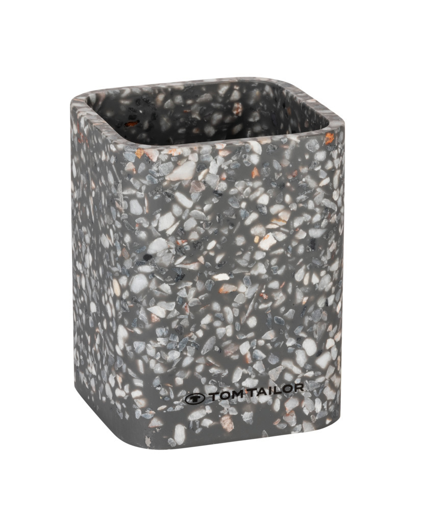 TOM TAILOR Zahnputzbecher Terrazzo,  Grey