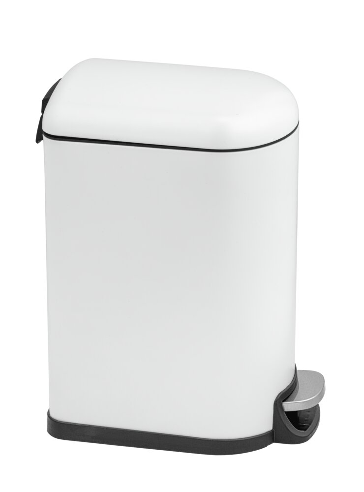 Treteimer Mod. LARA Easy 10L, weiß/schwarz, Metall/Kunststoff, 31x39x18 cm  mit Easy-Close-Mechanik